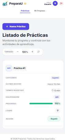 PreparaU - Historial de Prácticas